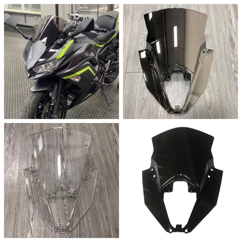 Motorcycle Windshield Wind Double Bubble Windscreen Screen For Kawasaki Ninja 650 EX650 ER-6F 2020 2021 2022 2023 2024 ER6F