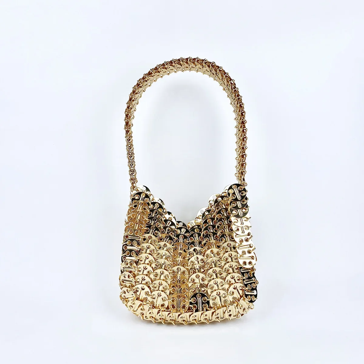 Vintage Shiny Gold Silver Metal Sequins Handbag High Quality Women's Evening Bag Luxury  Female Dinner Party Wedding Clutches