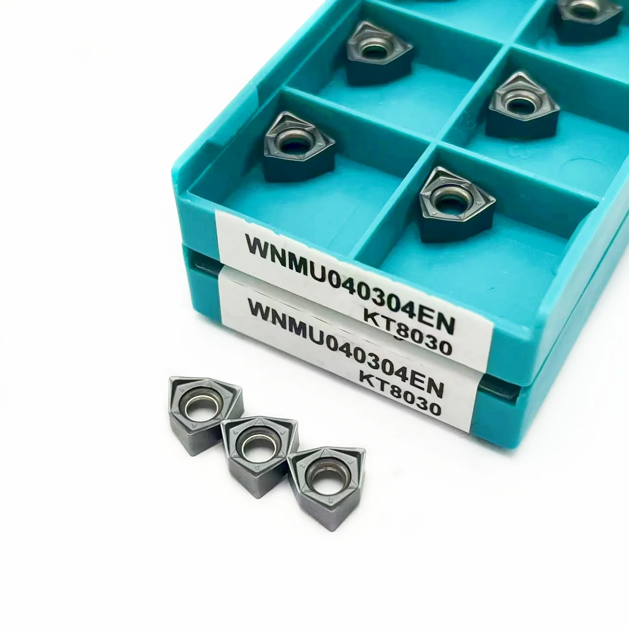 10PCS WNMU040304 EN KT8060 WNMU040304 90 degree double-sided peach-shaped hexagonal plane CNC milling insert WNMU 040304 rough