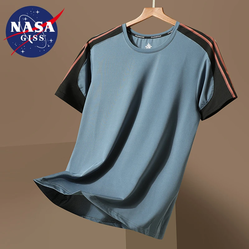 NASA GISS\'s main promotion is a three bar ultra-thin, high elastic ice silk breathable mesh with four sides elastic T-shirt, sho