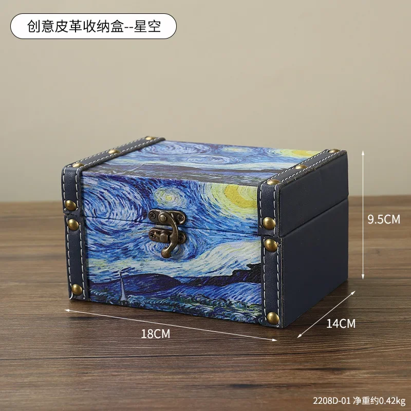 

Vintage European Leather Storage Box – Desktop Cosmetic & Jewelry Organizer, Retro Decorative Trinket Case, Elegant Gift Box