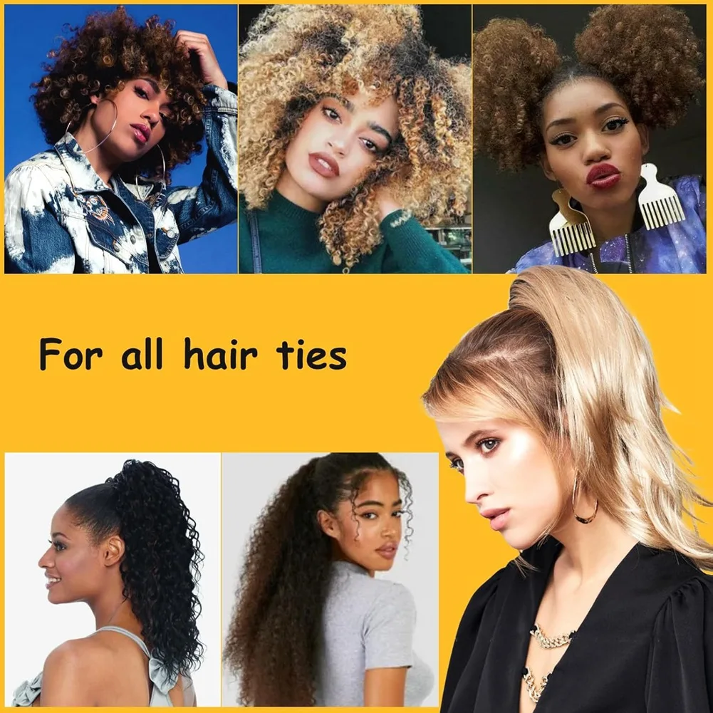 

5 PCS Hair Scrunchies Adjustable Ponytails Holder Curly Loc Ties Adjustable Styling Headpiece Hairstyle Women
