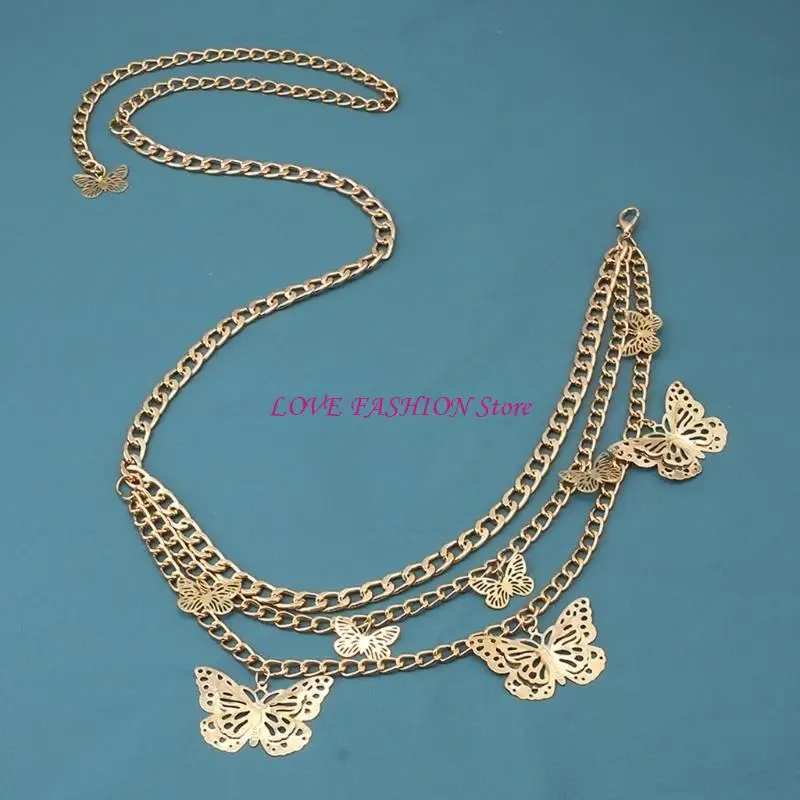 سلسلة شرابة سلسلة الخصر المستعارة سلسلة خصر الفراشة سلسلة البطن سلسلة Y166