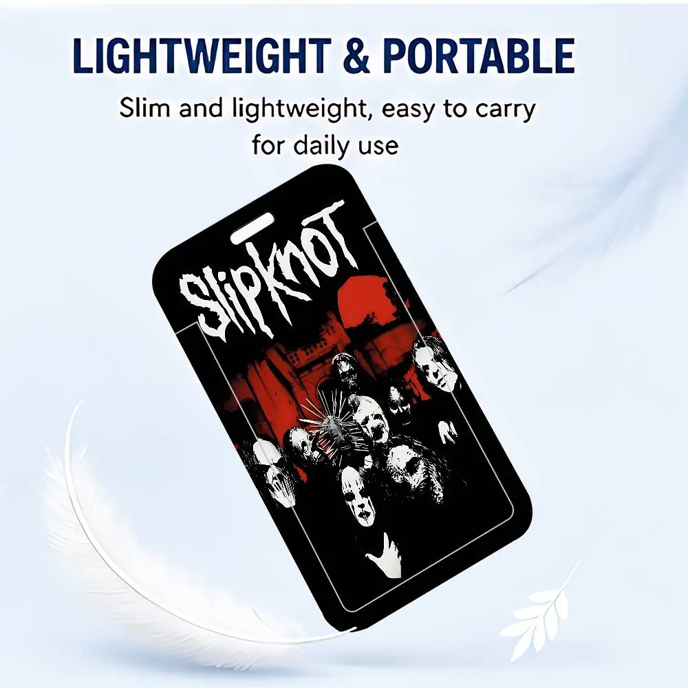 Band S-Slipknot ID Card Holder Cute PVC Badge Holder Cartoon Card Cover Student ID Bus Card Case With Clear Window