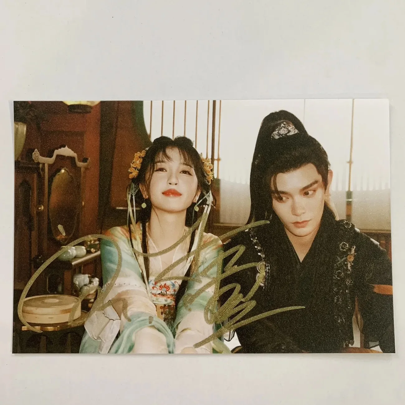Ding Yuxi Yu Shuxin Autographed Photo TV Love Game in Eastern Fantasy Drama Stills Handwritten Collection Signature Picture