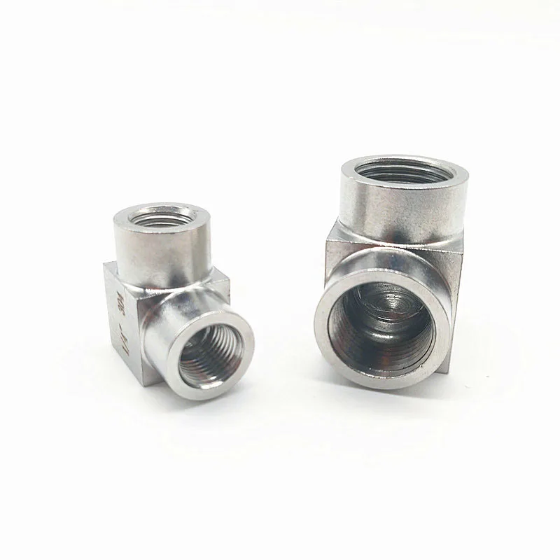 304 edelstahl 90 gleich ellenbogen 1/8 "1/4" 3/8 "1/2" 3/4 "1" CNC hohe druck Weibliche gewinde rechts-winkel anschluss Fitting – Detail 3
