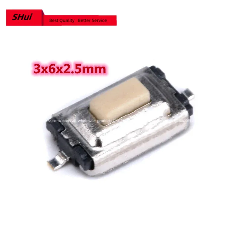 100PCS 3*6*2.5mm Microswitch 3x6x2.5mm SMD 2Pin Tactile Push Button Switch Tact Touch Micro switch White Red