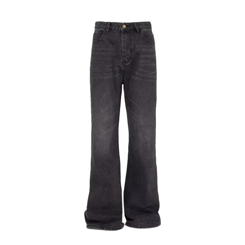 

Washed Old Black and Gray Jeans Men's Trendy Brand Loose Straight-tipped Trousers Mens Jeans for Man Clothes Top Shorts Jorts
