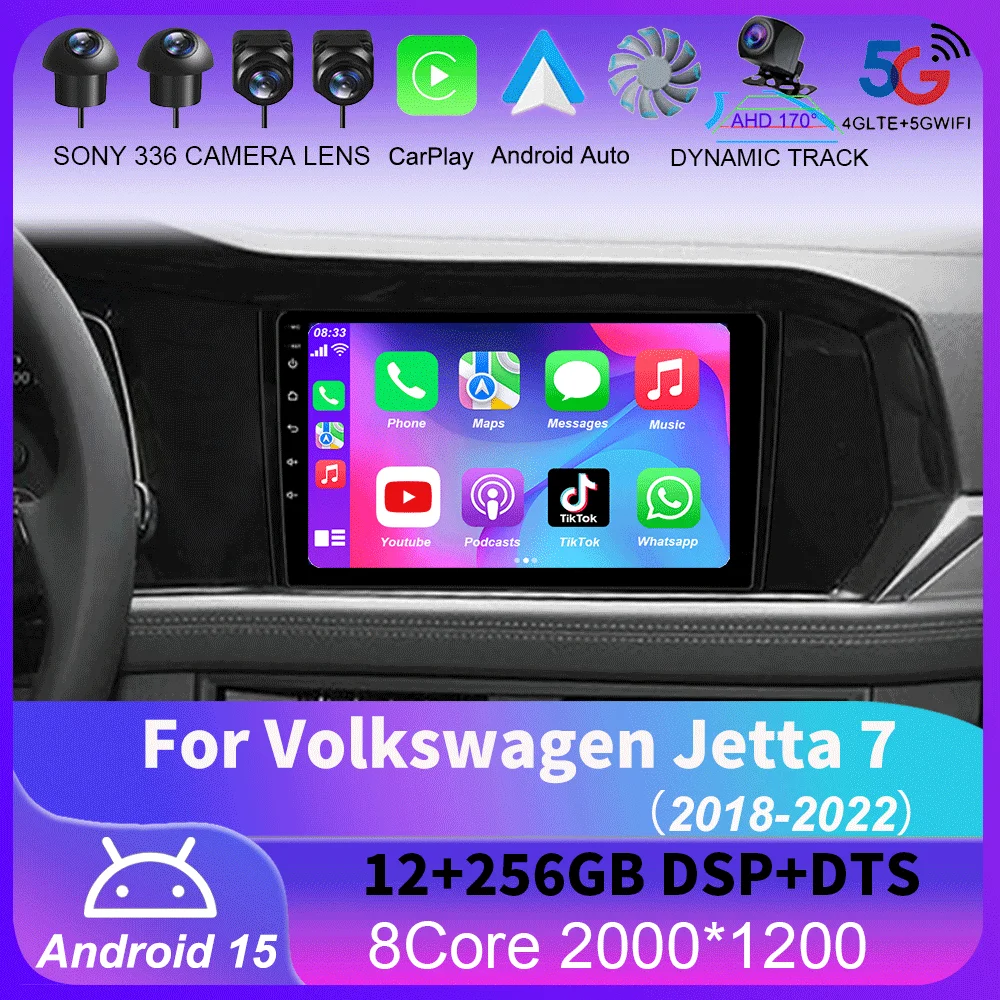 

Android15 Car Radio For Volkswagen Jetta 7 2018 2019 2020 2021 2022 Navigation GPS Multimedia Video Player Stereo Carplay DVD BT