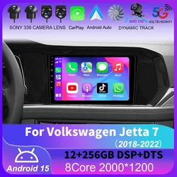 Android15 Car Radio For Volkswagen Jetta 7 2018 2019 2020 2021 2022 Navigation GPS Multimedia Video Player Stereo Carplay DVD BT