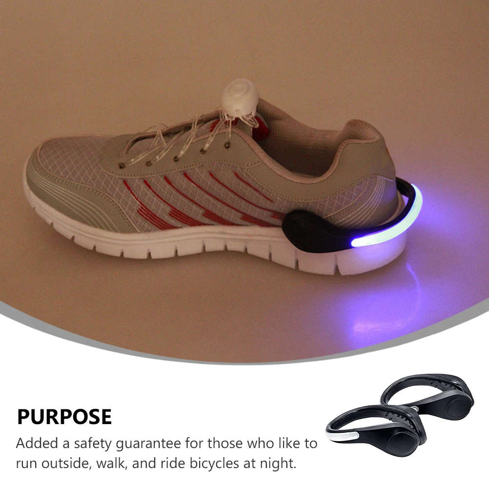 

2Pcs Night Running Safety Light LED Shoe Clips 2 Modes Batteries Non Slip Camping Hiking Outdoor Gadgets