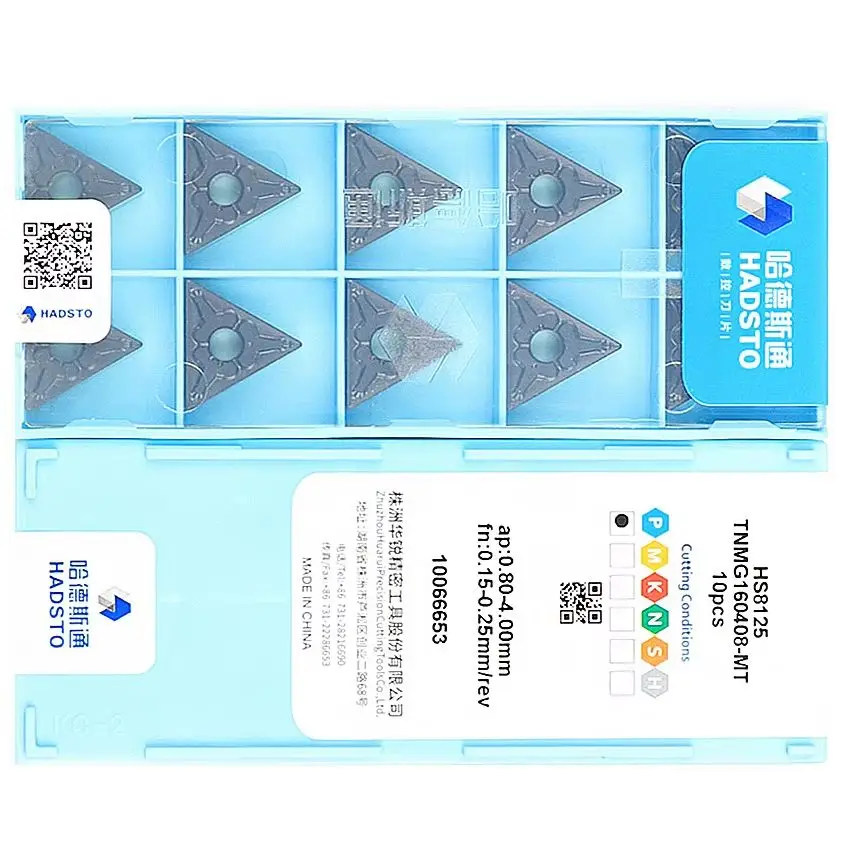 

TNMG160408-MT HS8125 TNMG160408-MT TNMG160408 TNMG332 HADSTO CNC blade carbide inserts Turning tools inserts For Steel 10pcs/box
