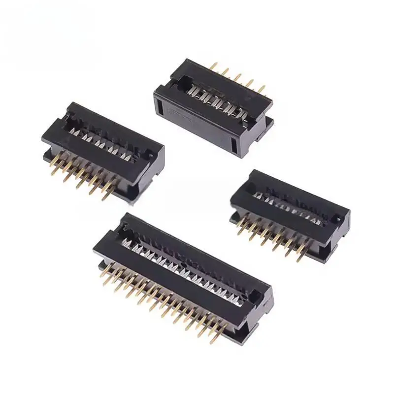 10PCS FD Crimp Terminal, FD Plug Flat Cable Header 6P-50P DC4 2.54mm, PCB Mount Connector