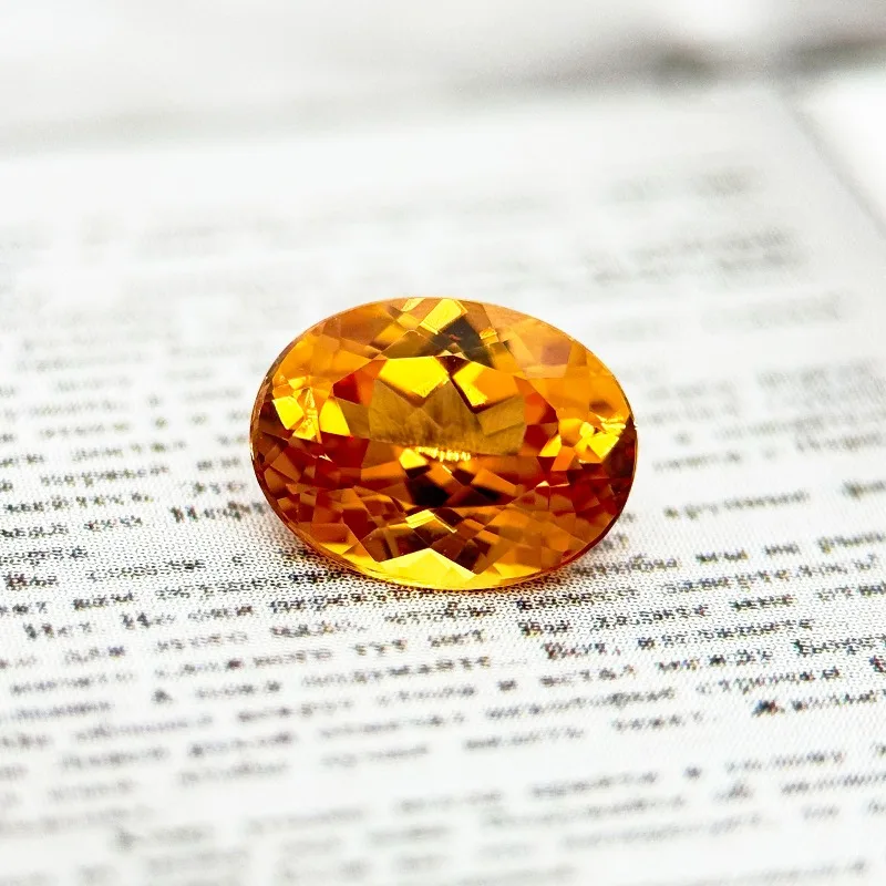 Lab Grown Sapphire Oval Shape Orange Color Extremely Shiny Quality DIY Charms Ring Necklace Earrings Main Materials Certificate