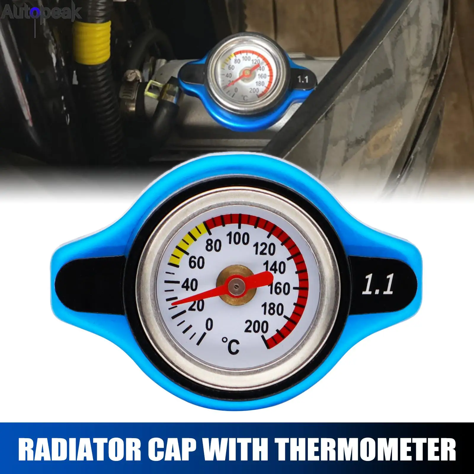 

Thermostatic Gauge Radiator Cap Tank Cover Small Head With Water Thermometer Replacement Prevent Overheating Motorcycle Auto ATV