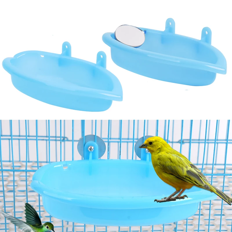 

1Pc Pet Bird Bath Tub Pet Cage Hanging Bowl Parrot Bathtub Bird Shower Box Small Parrot Cage Pet Toys Bird Accessories