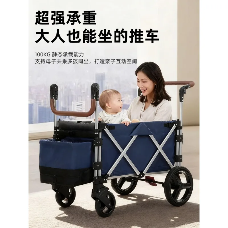 Stroller for Newborn, Reversible and Portable Double Pushchair for Kids, Travel Infant Carrier for Outdoor