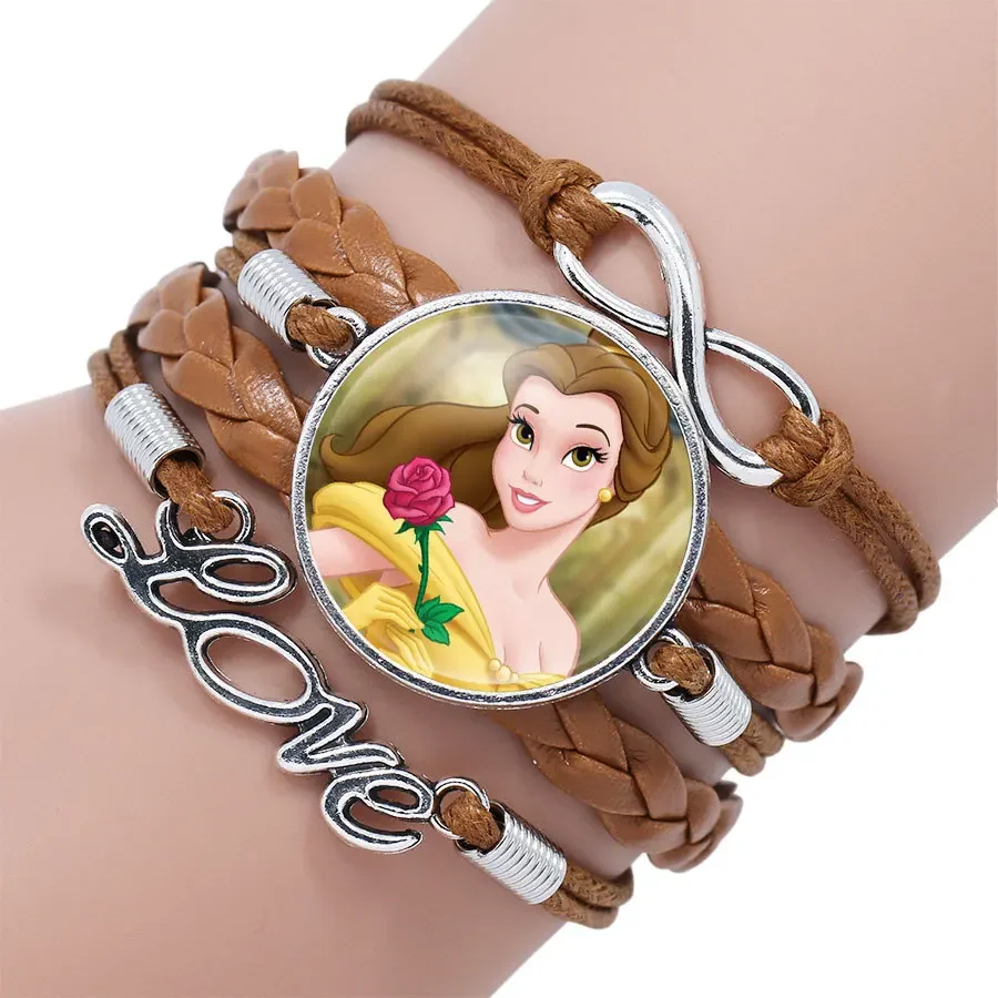 Disney Frozen Bracelet Elsa Anna Snow White Princess Cartoon Action Figure Toys Lovely Wristand Girl Gift Birthday Gifts Toys