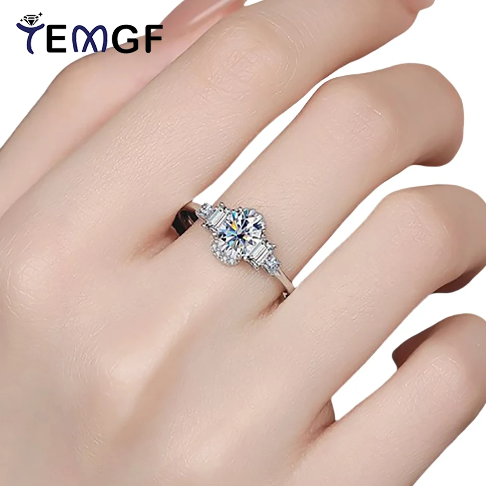 

TEMGF 5*7mm Oval Cut Moissanite Ring 925 Silver Lovers Ring for Women Men Fine Jewelry Wedding Anniversary Present GRA Certified