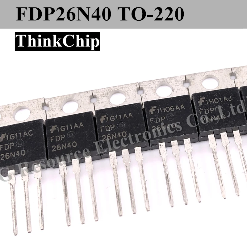 (10pcs) FDP26N40 26N40 TO‑220‑3 400V 26A N‑Channel Power MOSFET High Efficiency Switching Transistor