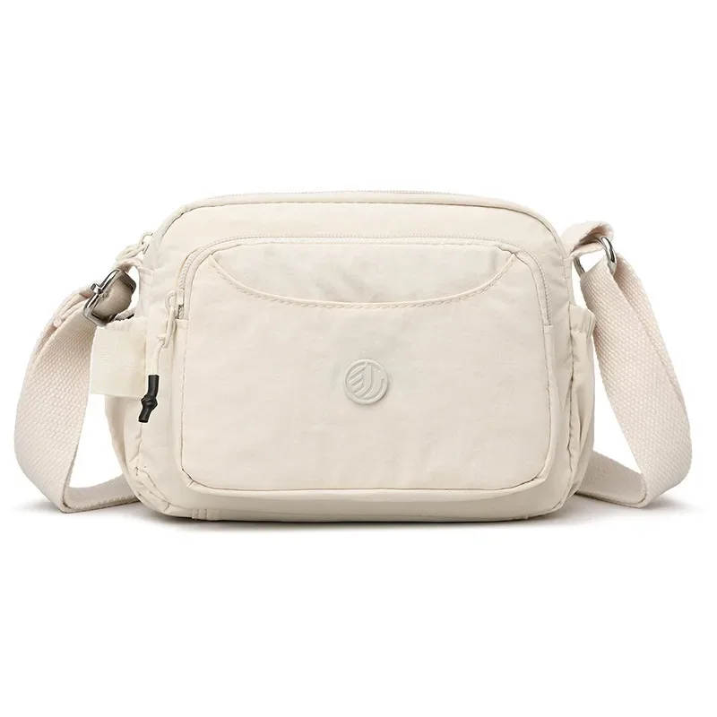 Leichte Nylon-Umhängetasche mit verstellbarem breitem Riemen, mehrschichtige Handtasche, Schultertasche, Messenger-Tasche für Damen im Alltag – Detail 13