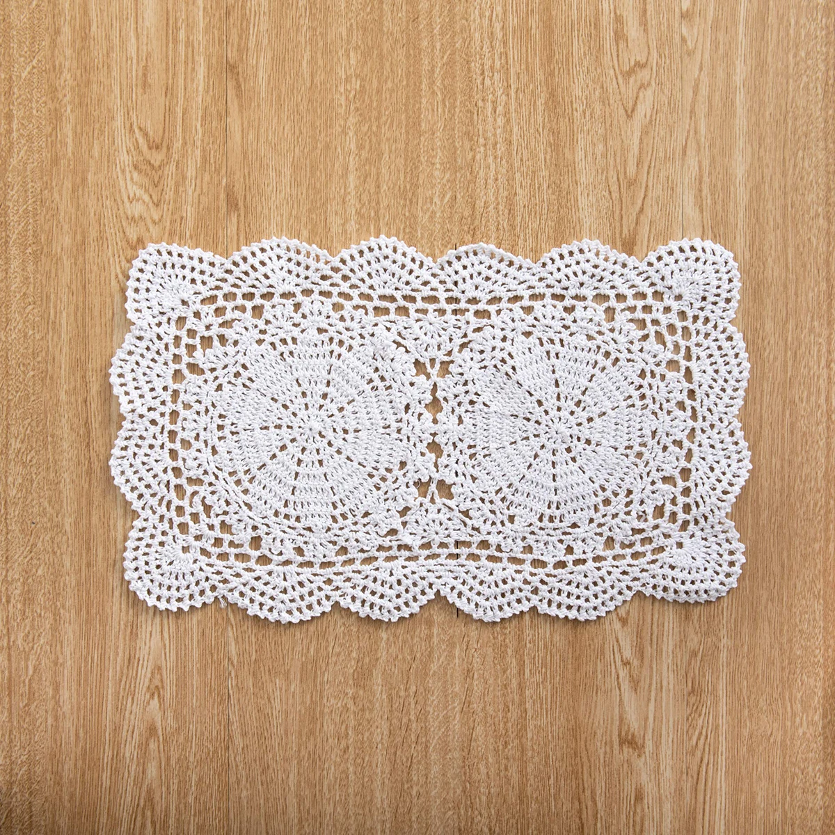 Handmade crochet rectangular cotton thread North European and American style placemats