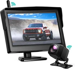 Wireless Backup Camera System 5' Monitor Rear View Cam RV Van Car Trailer 12V