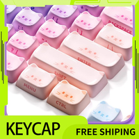Akko Mechanical Keyboard Keycap Rainbow Cat Mao Keycap 142keys Thermal Sublimation Cute Keycap For Girl Gift Office Accessory