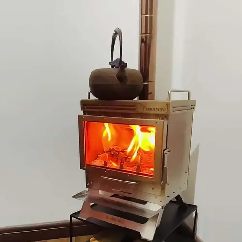 캠핑 접이식 장작 벽난로, 목재 버너, 굴뚝 포함 핫 텐트 스토브, 휴대용 화로, 야외 조리기구, 난로 히터