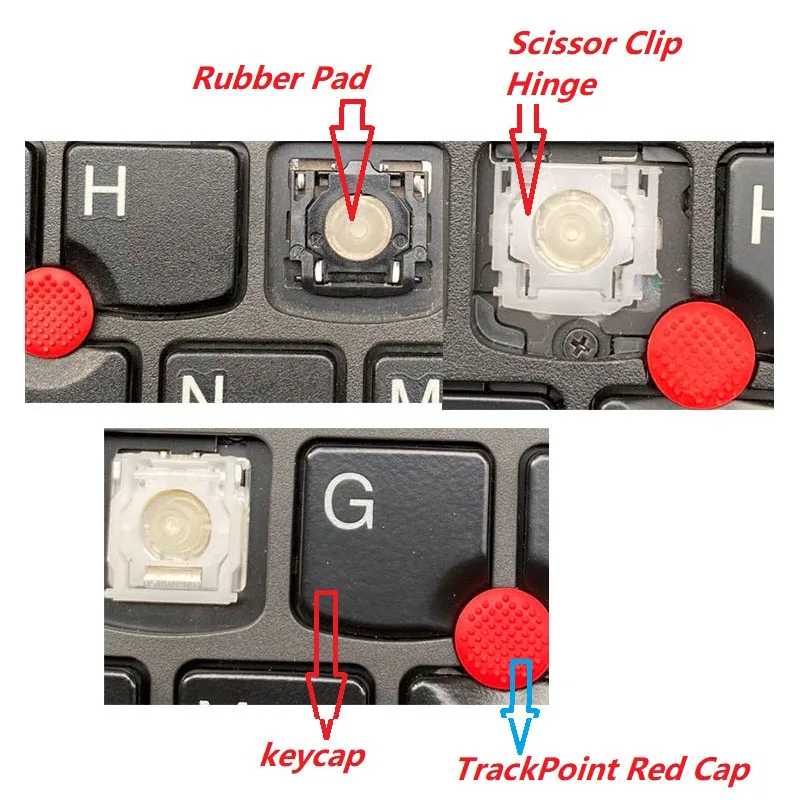 Keys Scissor Clip Hinge For IBM Thinkpad Yoga X1 Carbon T440 T460S T470 X280 X390 E490 E15 E14 Red Cap Keycap Keyboard Keychain