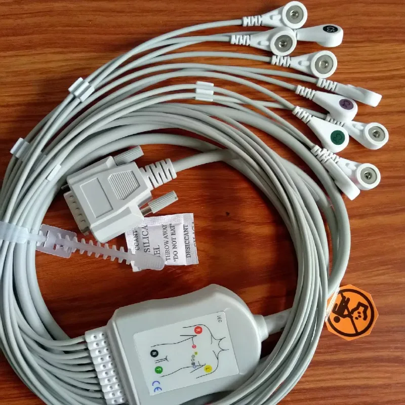 Suitable for compatible Maimia Rui buckle electrocardiograph lead wire, Japanese Optoelectronic Koman Sanrui 12 lead