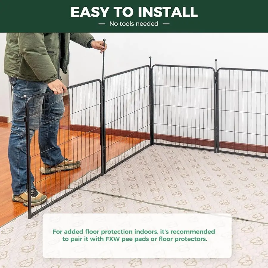 

Rollick Unleashed Dog Playpen for Indoor, Yard, R Camping, 40 inch 16 Panels for Medium and Large Dogs│Patented