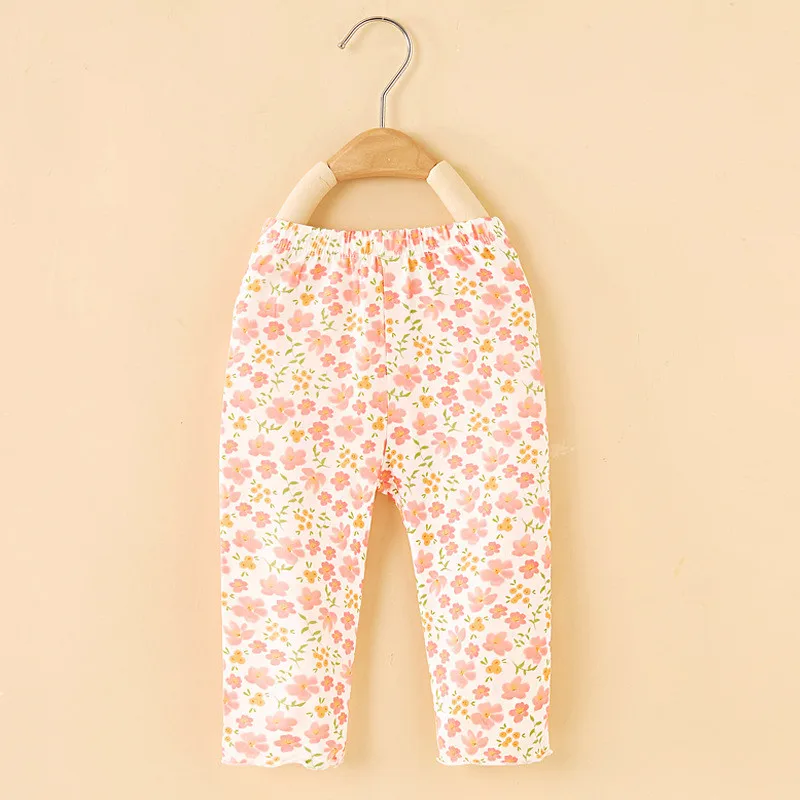 Girls Legging Children Flower Printing Elastic Pants Kids Girls Slim Thin Wear Leggings 2-11 Years Girls Clothing