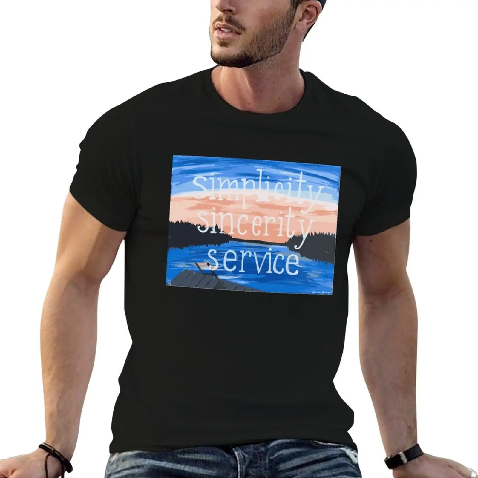 

Pocono: Simplicity Sincerity Service T-Shirt anime t shirts for man t shirt personalised T-Shirt