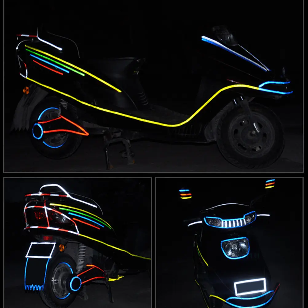 

2Pcs Bicycle Wheel Reflective Stickers Blue High Brightness Safety Tape for Bike Rim Decoration Night Visibility Waterproof