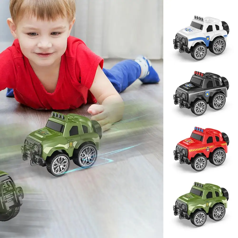 Reciprocerend traagheidsvoertuig Off-road Pull-back traagheid Speelgoed Flip-opslag ABS Kinderdak Stunt Drift Auto Roterend A1S3