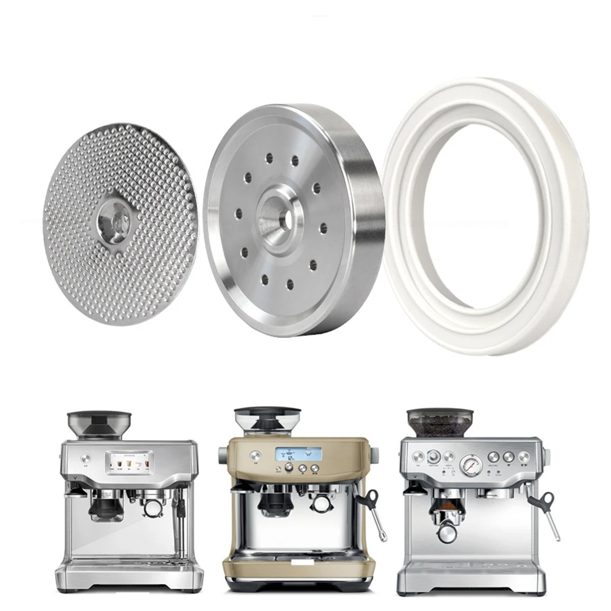 

High-Precision Shower Screen Group Head With Silicone Steam Ring Compatible With-Breville 9 Series Espresso-Machines ForBreville