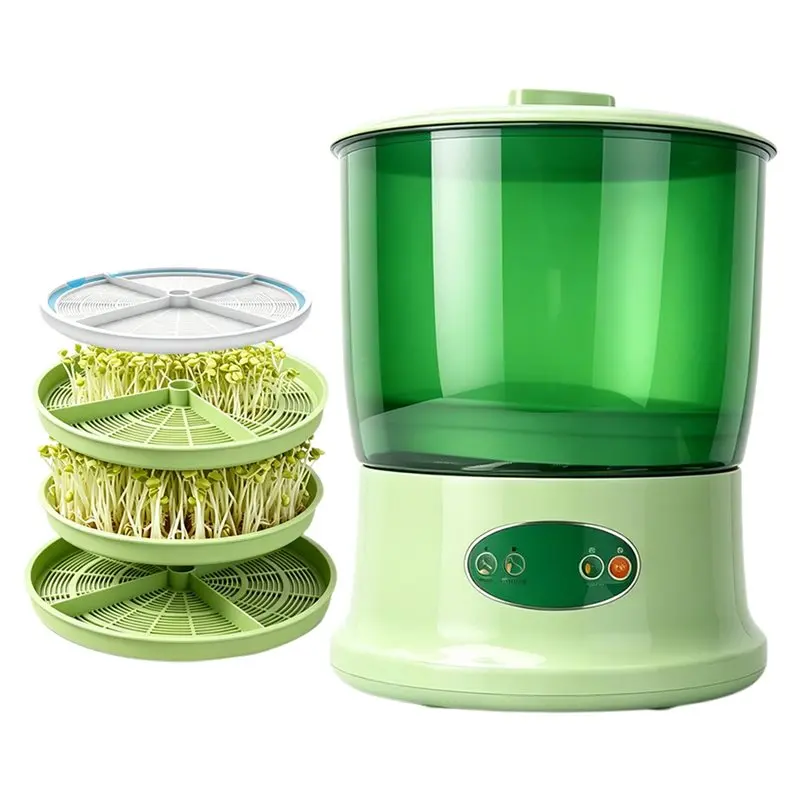 ABAE-Automatic 3-Hole Bean Sprouts Machine Layer Large Capacity Seeds Growing Kit Intelligent Seedling Germinator Maker