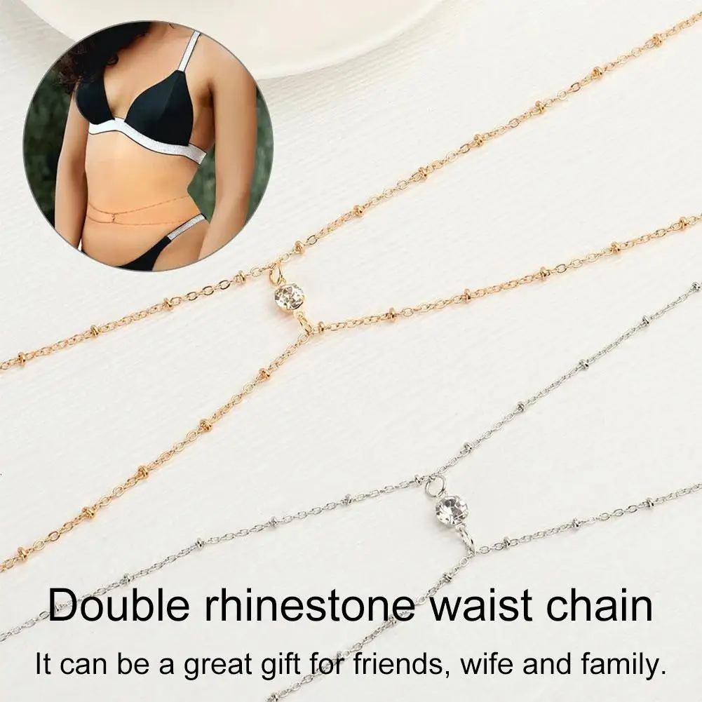 Fashion Simple Double Layer Bead Chain Ladies Waist Belt Jewelry Chain Gifts Body Summer Spring Fashion Belly Belly Chain Z3L2