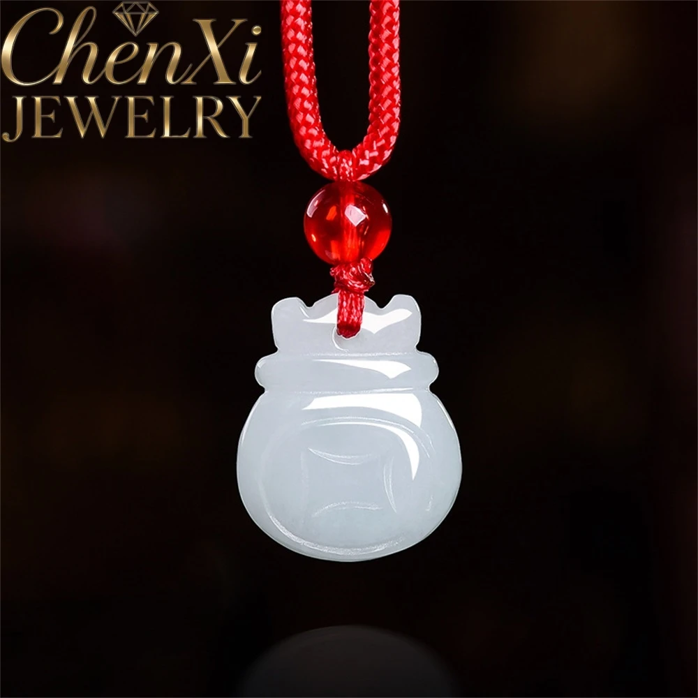 

High-end Natural Nacreous Jadeite Small Money Bag Fortune Bag Pendant Luxury Quality Fashion Jewelry Exquisite Popular Elegant