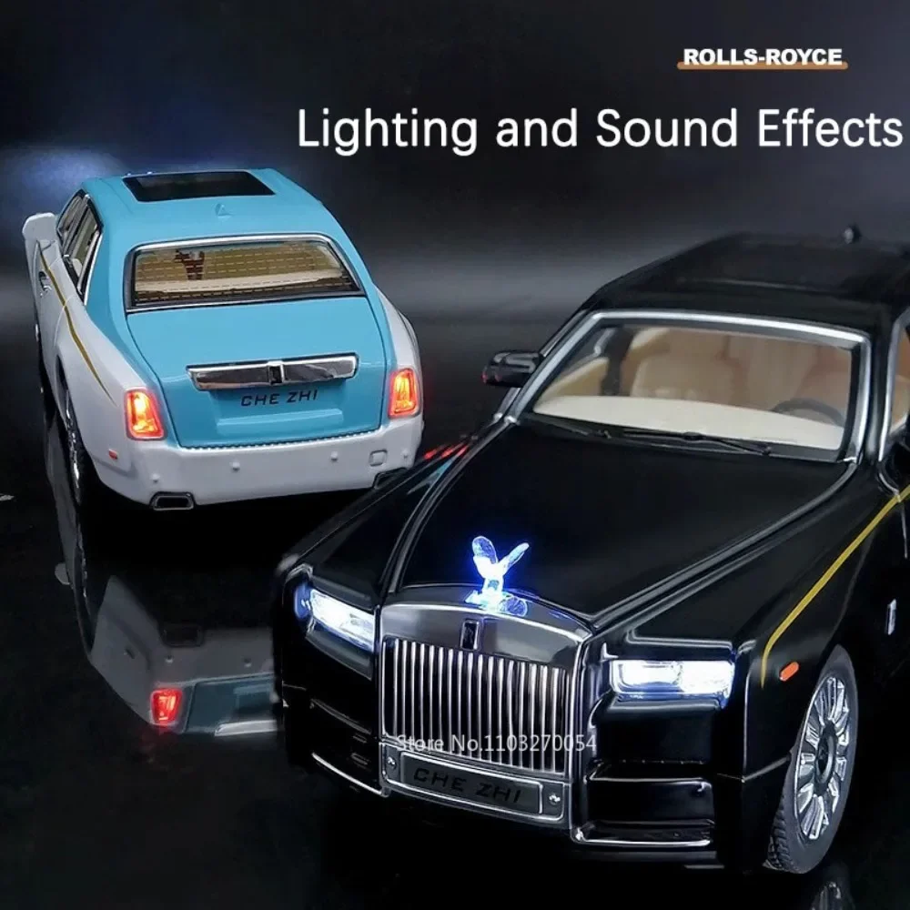 Rolls-royce Phantom Spectre modelo de aleación de juguete, coche fundido a presión, 6 puertas, luz de sonido abierta, juguetes para tirar hacia atrás, vehículo para niños, regalo, 1:24