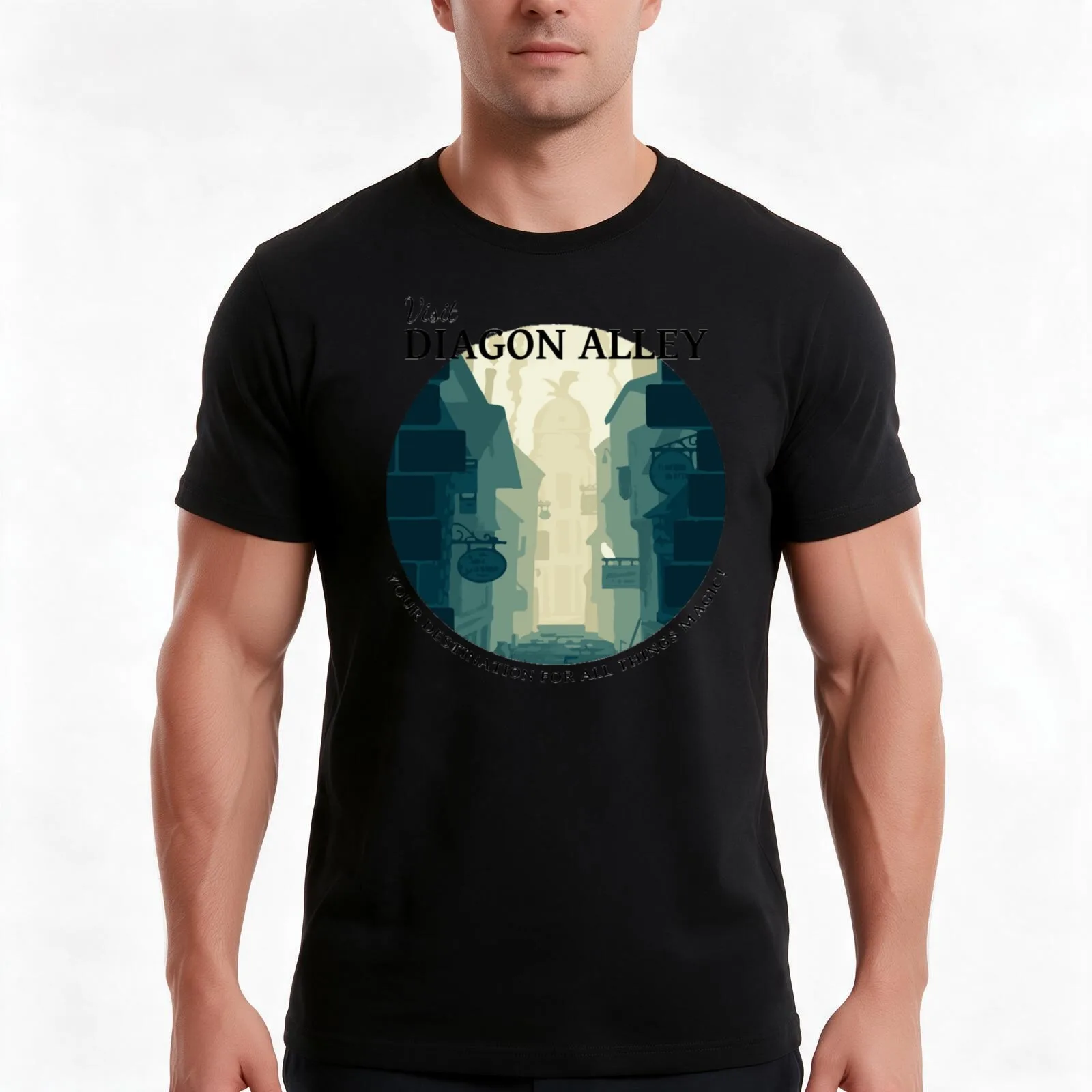 MAgic Alley T-Shirt Summer Casual Cotton Tee Oversized Streetwear Tops Vintage Graphic Print Loose Fit Short Sleeve
