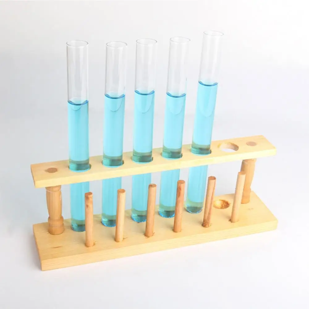 Test Tube Stand Wooden 6/8/10/12 Holes Laboratory Instrument Test Tube Support Rack Stand Shelf