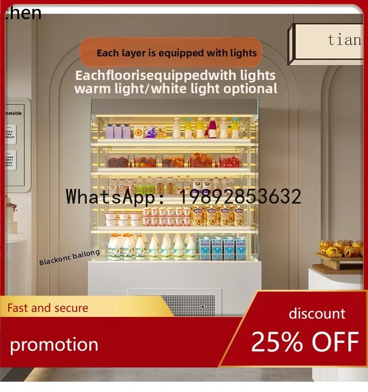 BB  Open Cake Display Cabinet Refrigerated Commercial Dessert Freezer Beverage Wind Curtain Cabinet