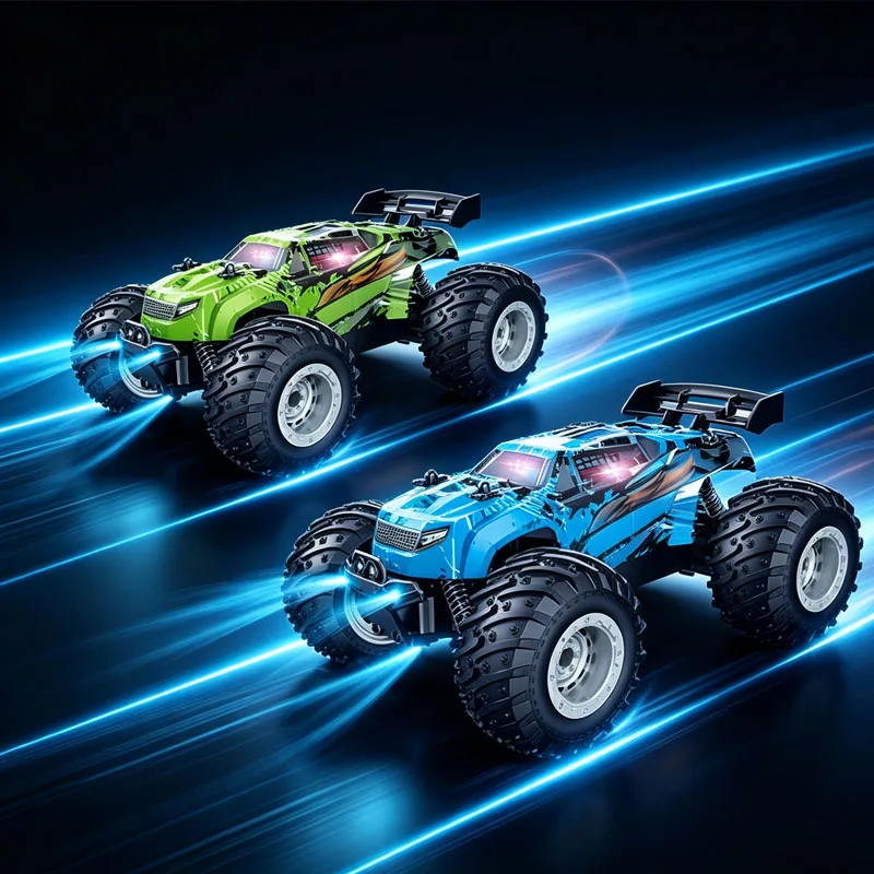RC Off‑Road Monster Truck 2.4G Remote Control Car With LED Light Rechargeable Battery Kids Toy Car For Boys Gift