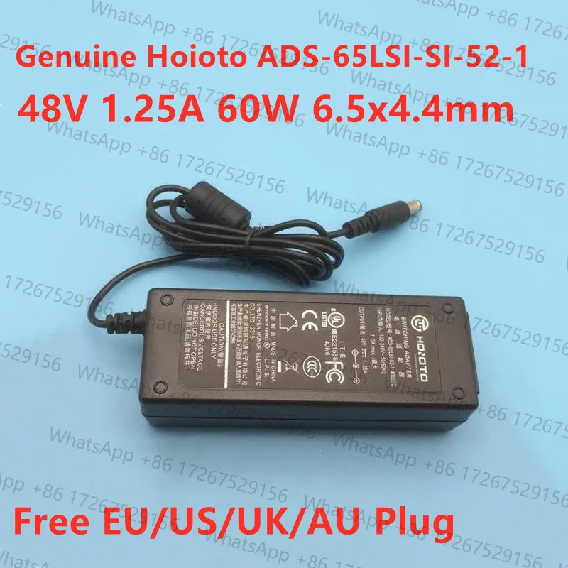 Genuine Hoioto 48V 1.25A 60W ADS-65LSI-SI-52-1 48060G Switching Adapter For Dahua POE Monitoring AC Adaptor Power Supply Charger