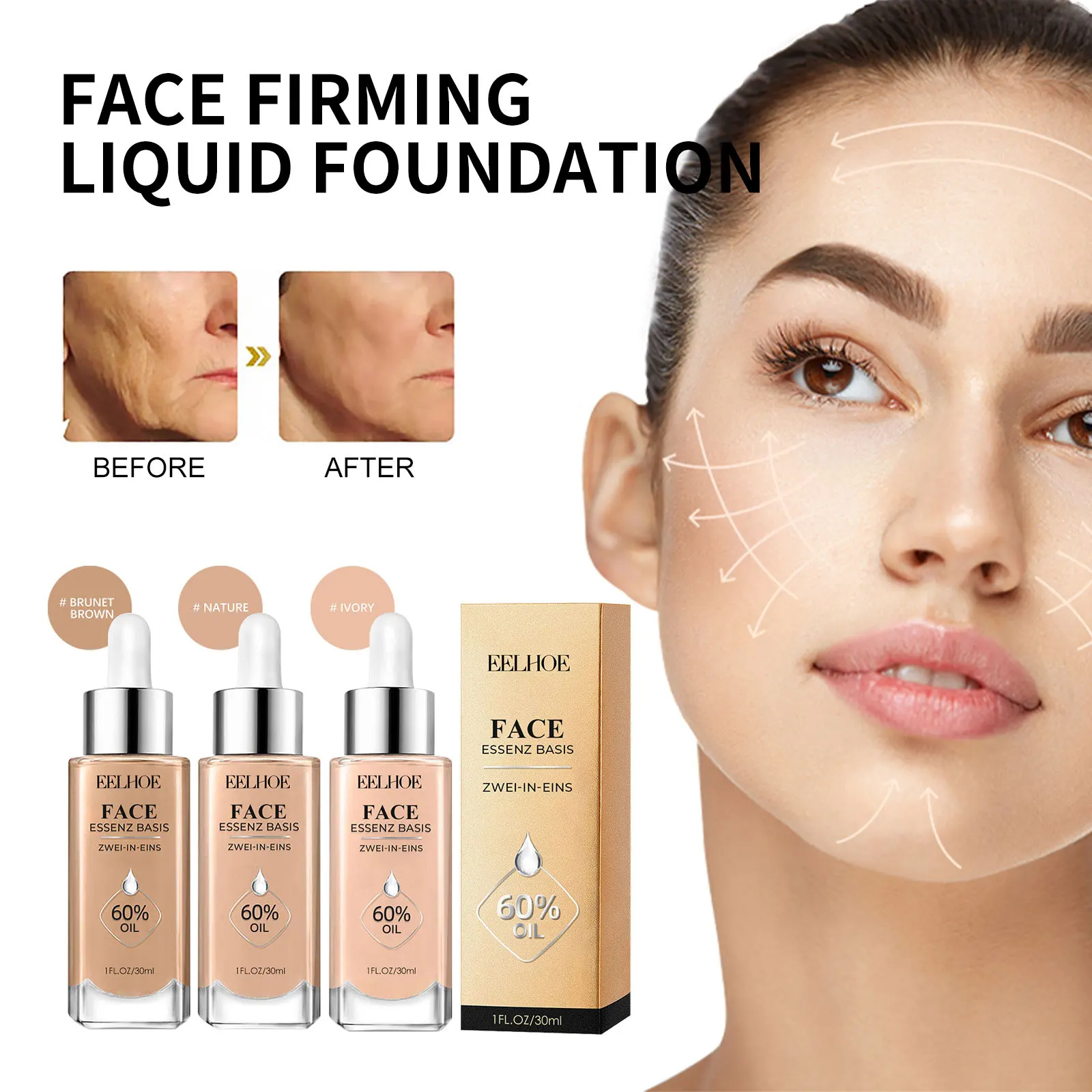 

Liquid Foundation Waterproof Makeup High Coverage Concealer Long-lasting Cover Dark Circle Brighten Matte Moisturizing BB Cream