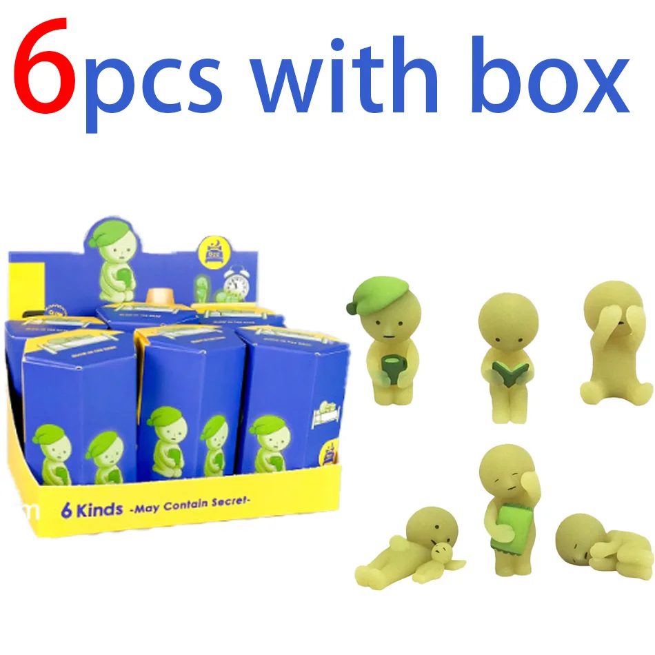 Neue Mehrfach-Serien: Nachtleuchtende grüne Puppen-Blind-Mystery-Box – Actionfiguren als Deko-Desktop-Modellspielzeug für Überraschungen