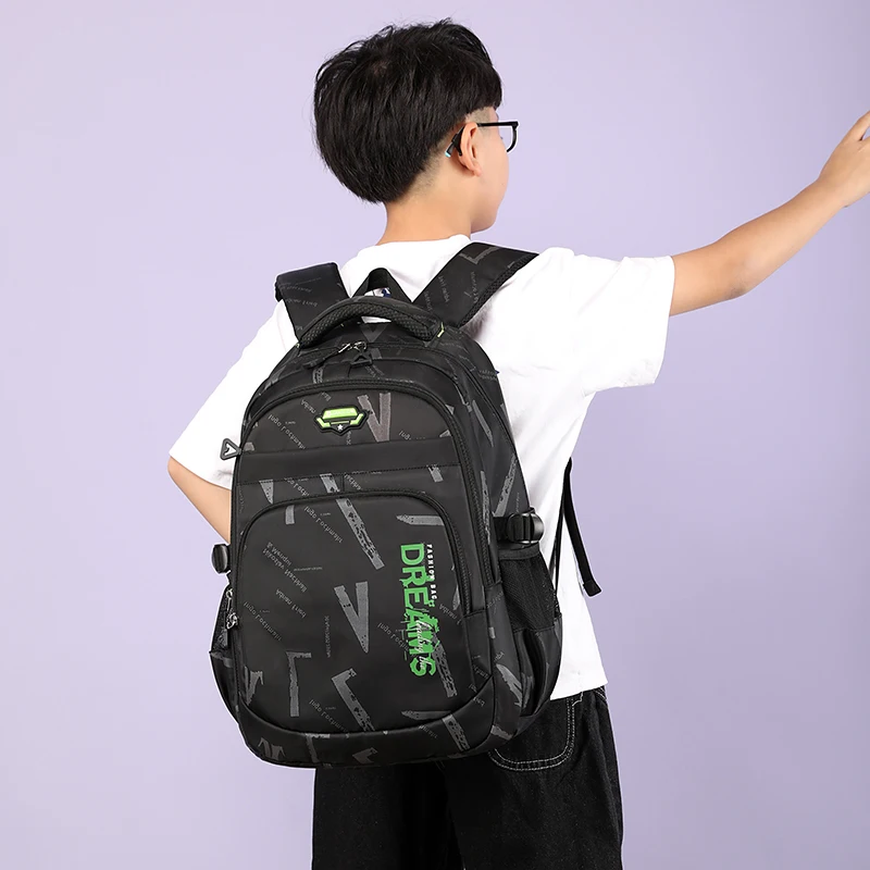 

Kangsn® Lightweight Str-Relief Boys School Bapa for ades -6 Durable Nylon Material Zipper Closure Geometric Pattern