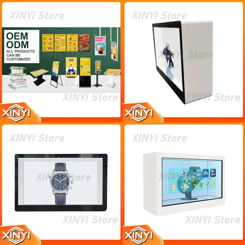 for VISIGN 21.5 32 43 49 55 65 86 Inch Totem Advertising See Through Holographic 3d Transparent Lcd Display Box